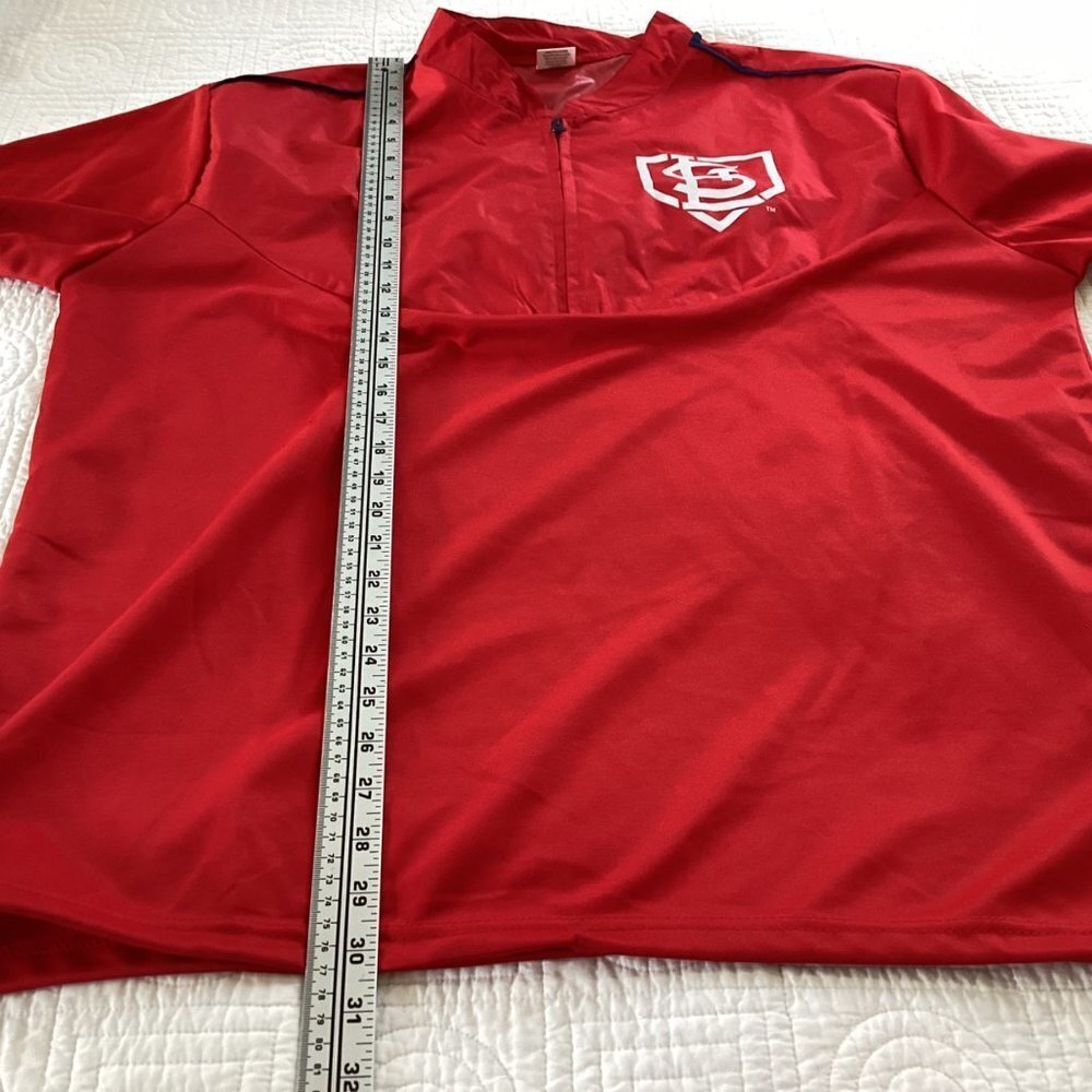 St. Louis Cardinals MLB 1/4 Zip Pullover Warm Up Jacket Monsanto XL - Picture 8 of 13